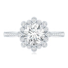Rosec Jewels-Lab Grown Diamond 8 MM Circle Engagement Ring With Side Stones