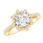 Rosec Jewels-Lab Grown Diamond 8 MM Circle Engagement Ring With Side Stones