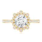 Rosec Jewels-Lab Grown Diamond 8 MM Circle Engagement Ring With Side Stones