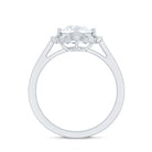 8 MM Lab Grown Diamond Vintage Engagement Ring With Diamond Studded Shank Lab - ( EF-VS ) - Rosec Jewels