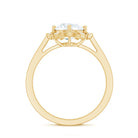 8 MM Lab Grown Diamond Vintage Engagement Ring With Diamond Studded Shank Lab - ( EF-VS ) - Rosec Jewels