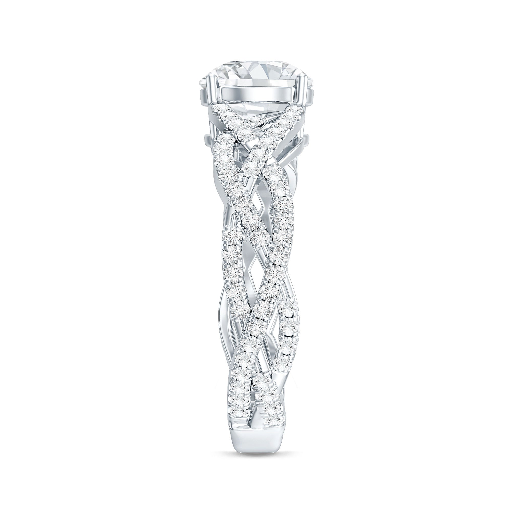 Rosec Jewels-Lab Grown Diamond 8MM Round Engagement Ring With Infinity Twist