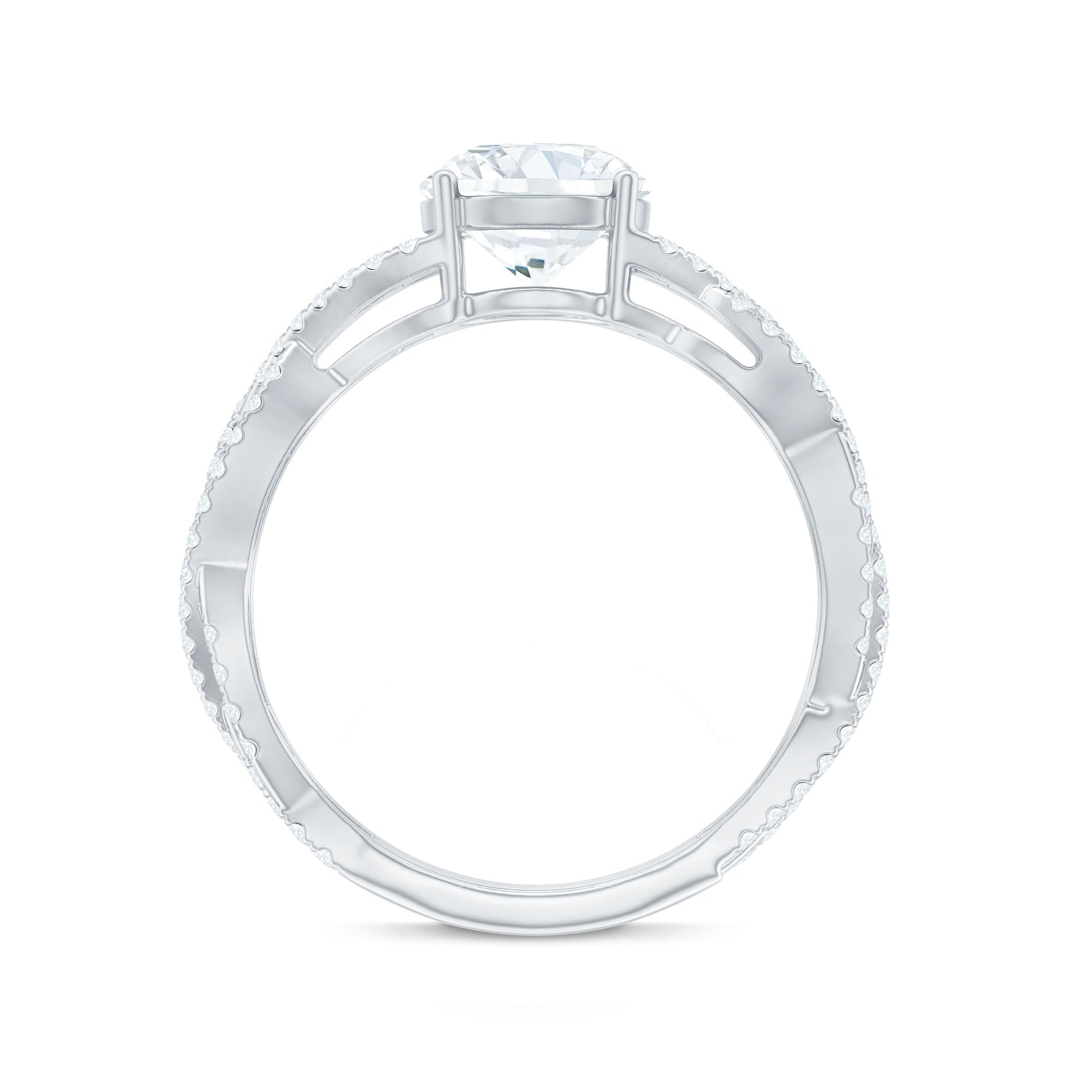 Rosec Jewels-Lab Grown Diamond 8MM Round Engagement Ring With Infinity Twist