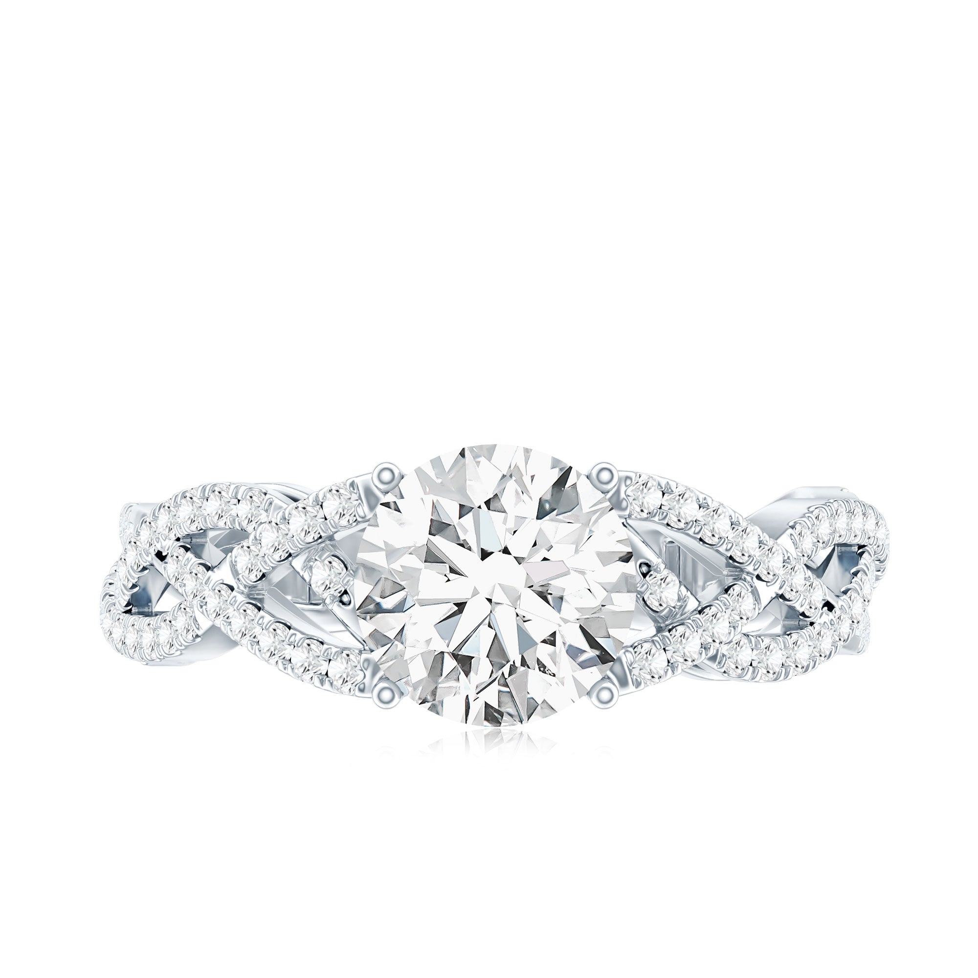 Rosec Jewels-Lab Grown Diamond 8MM Round Engagement Ring With Infinity Twist
