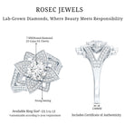 Lab Grown Diamond Art Deco Flower Engagement Ring Lab - ( EF-VS ) - Rosec Jewels