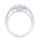 Lab Grown Diamond Art Deco Flower Engagement Ring Lab - ( EF-VS ) - Rosec Jewels