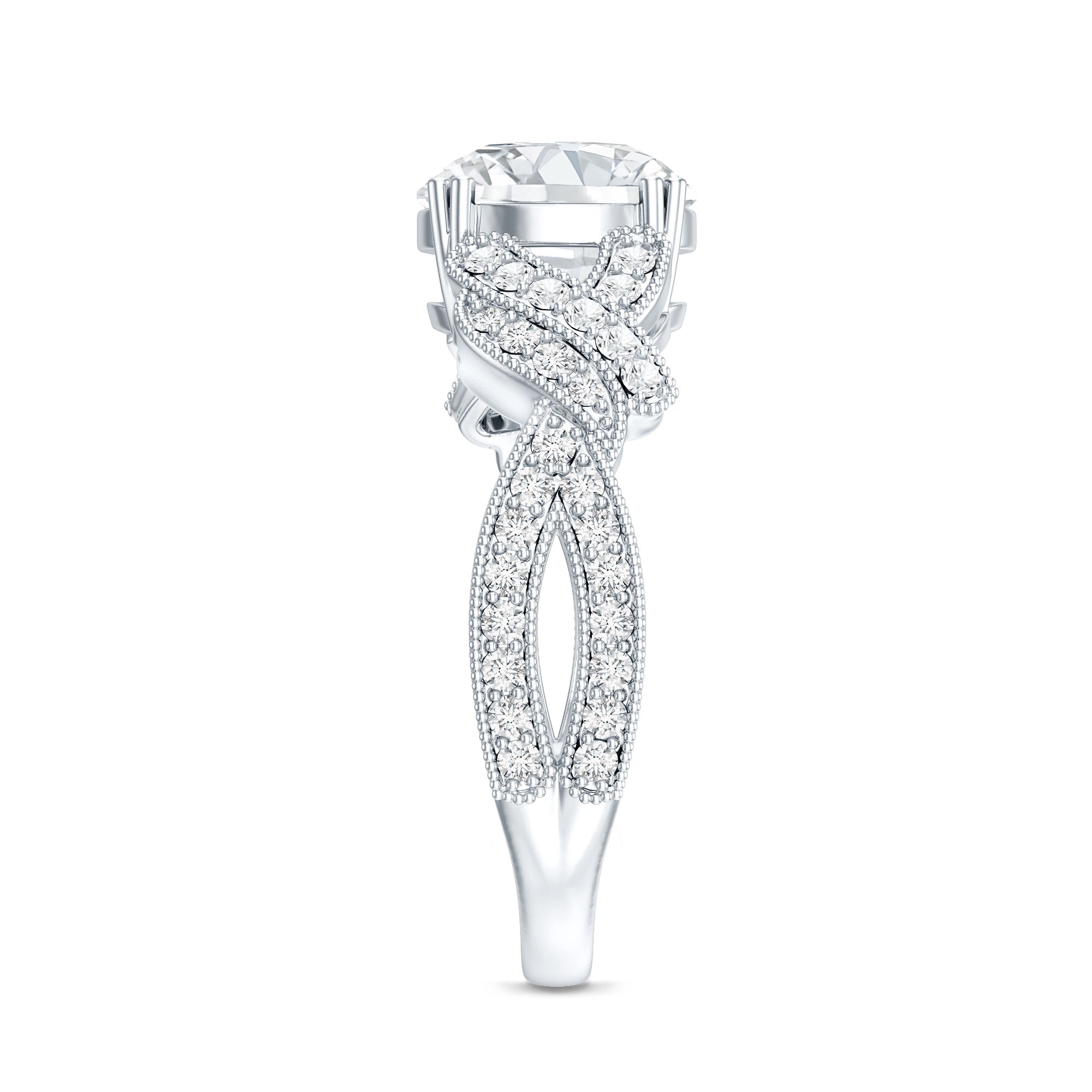 Rosec Jewels-8 MM Solitaire Lab Grown Diamond Non Traditional Engagement Ring
