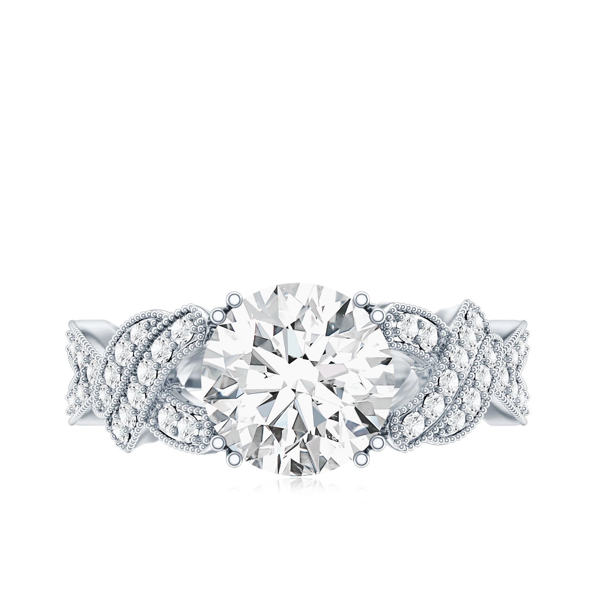 Rosec Jewels-8 MM Solitaire Lab Grown Diamond Non Traditional Engagement Ring