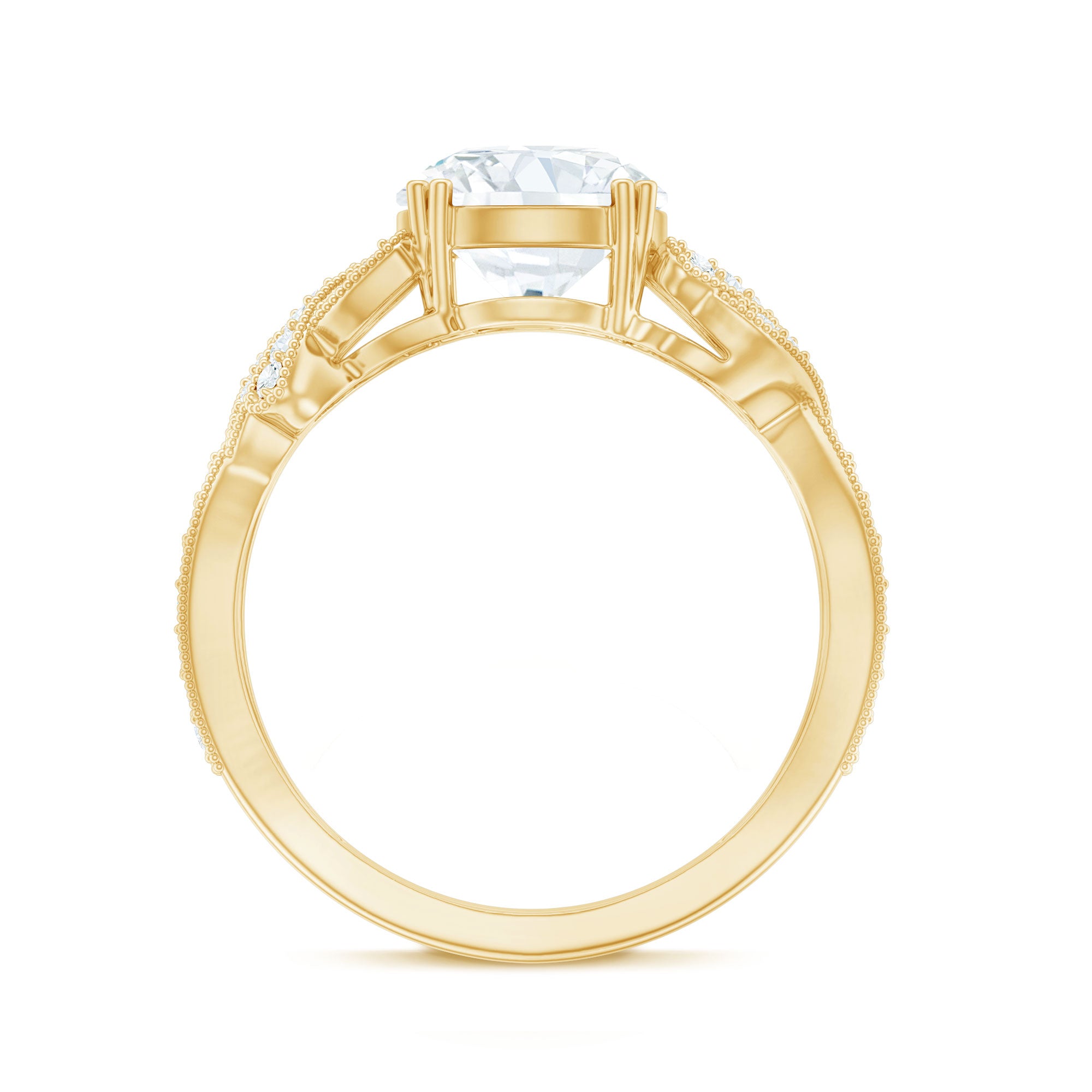 Rosec Jewels-8 MM Solitaire Lab Grown Diamond Non Traditional Engagement Ring