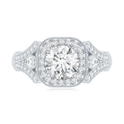 Certified 7 MM Lab Grown Diamond Vintage Style Engagement Ring Lab - ( EF-VS ) - Rosec Jewels