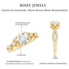 2 Carat Lab Grown Diamond Twisted Vine Engagement Ring Lab - ( EF-VS ) - Rosec Jewels