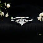 Lab Grown Diamond Teardrop Split Shank Engagement Ring Lab - ( EF-VS ) - Rosec Jewels