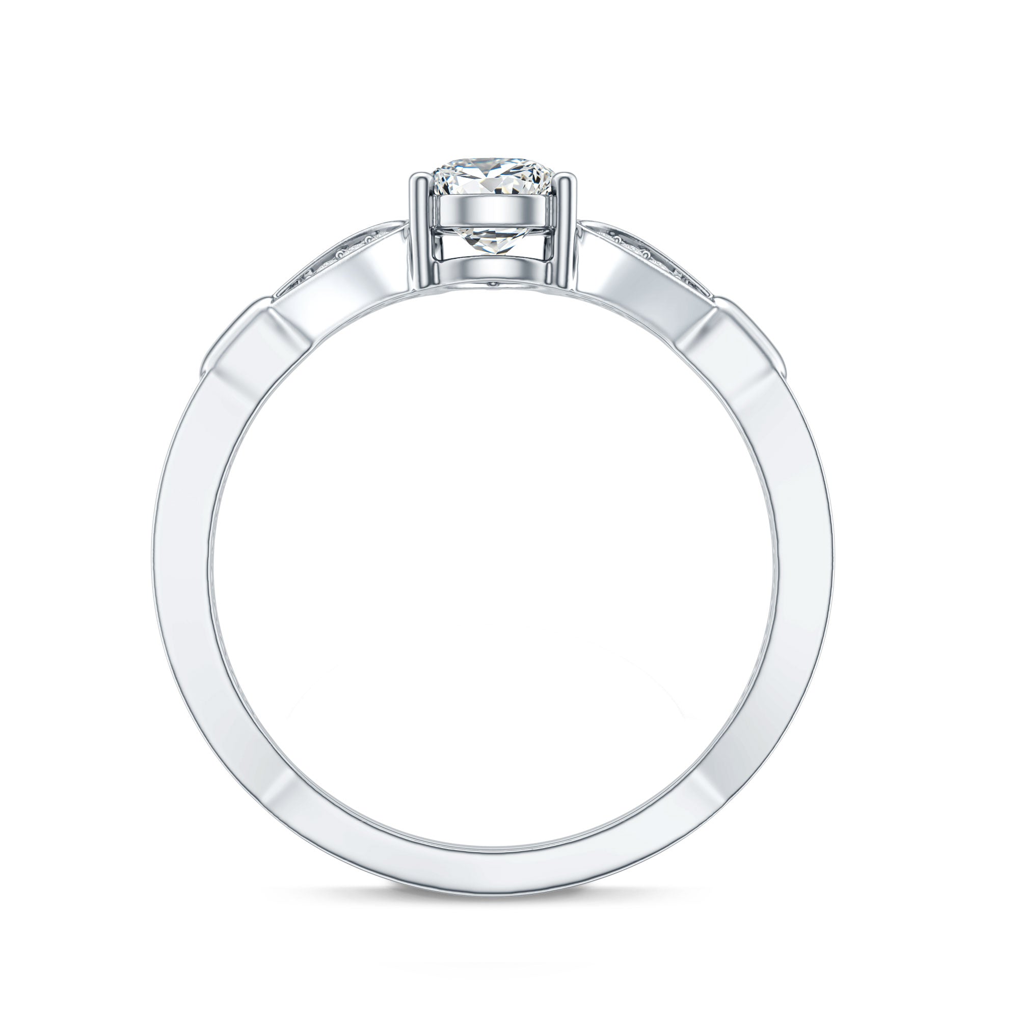 Lab Grown Diamond Teardrop Split Shank Engagement Ring Lab - ( EF-VS ) - Rosec Jewels