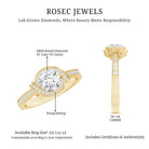 1 Carat Lab Grown Diamond Designer Halo Engagement Ring Lab - ( EF-VS ) - Rosec Jewels
