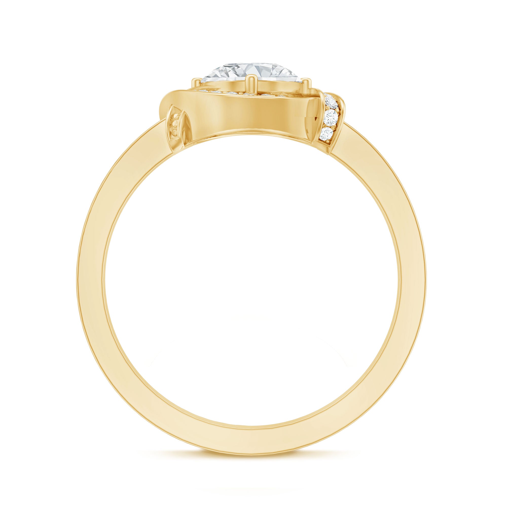 1 Carat Lab Grown Diamond Designer Halo Engagement Ring Lab - ( EF-VS ) - Rosec Jewels