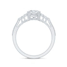 8 MM Lab Grown Diamond Retro Engagement Ring Lab - ( EF-VS ) - Rosec Jewels