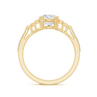 8 MM Lab Grown Diamond Retro Engagement Ring Lab - ( EF-VS ) - Rosec Jewels