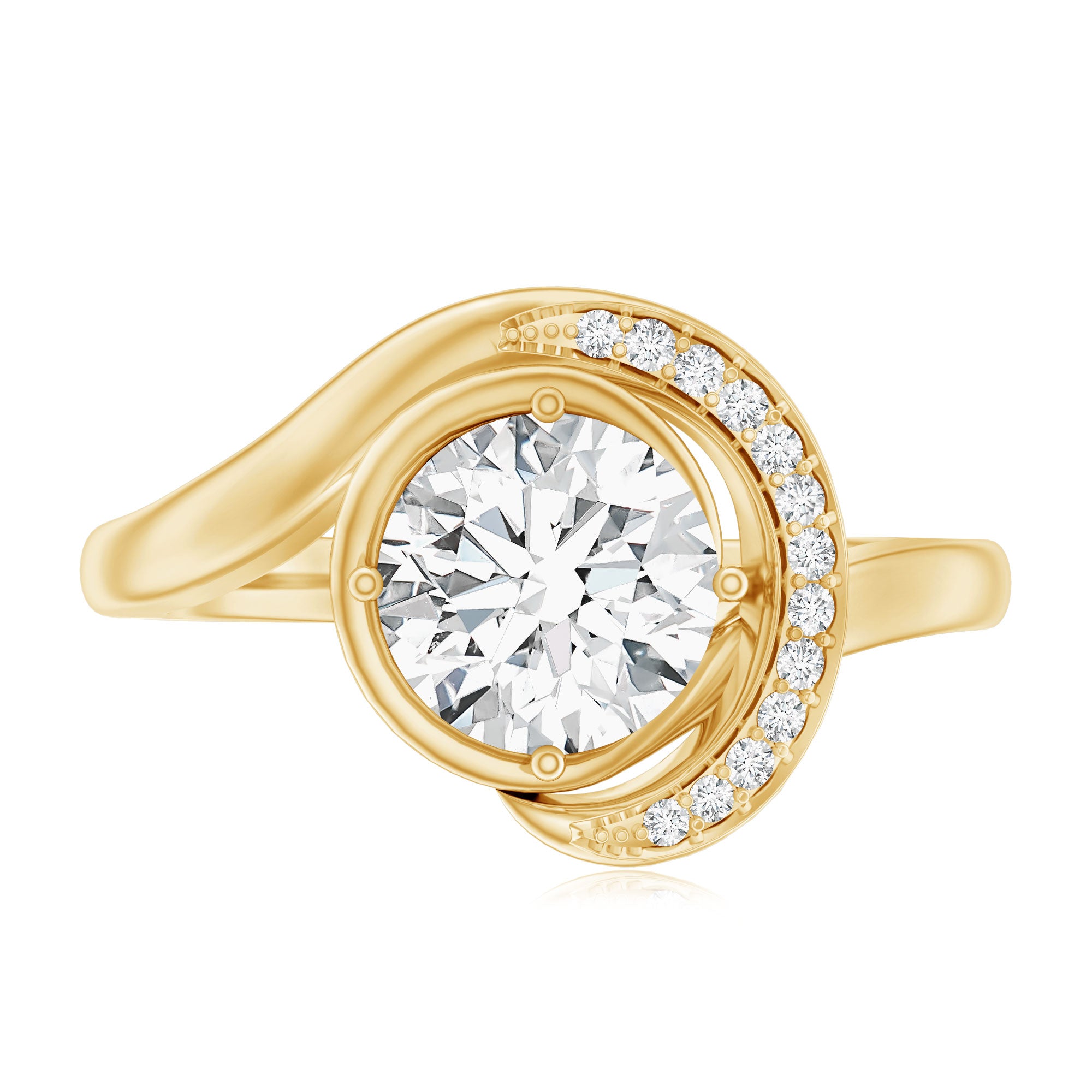 Rosec Jewels-7 MM Lab Grown Diamond Unique Engagement Ring For Her