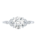 8 MM Round Lab Grown Diamond Vine Engagement Ring Lab - ( EF-VS ) - Rosec Jewels