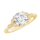 8 MM Round Lab Grown Diamond Vine Engagement Ring Lab - ( EF-VS ) - Rosec Jewels