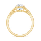8 MM Round Lab Grown Diamond Vine Engagement Ring Lab - ( EF-VS ) - Rosec Jewels