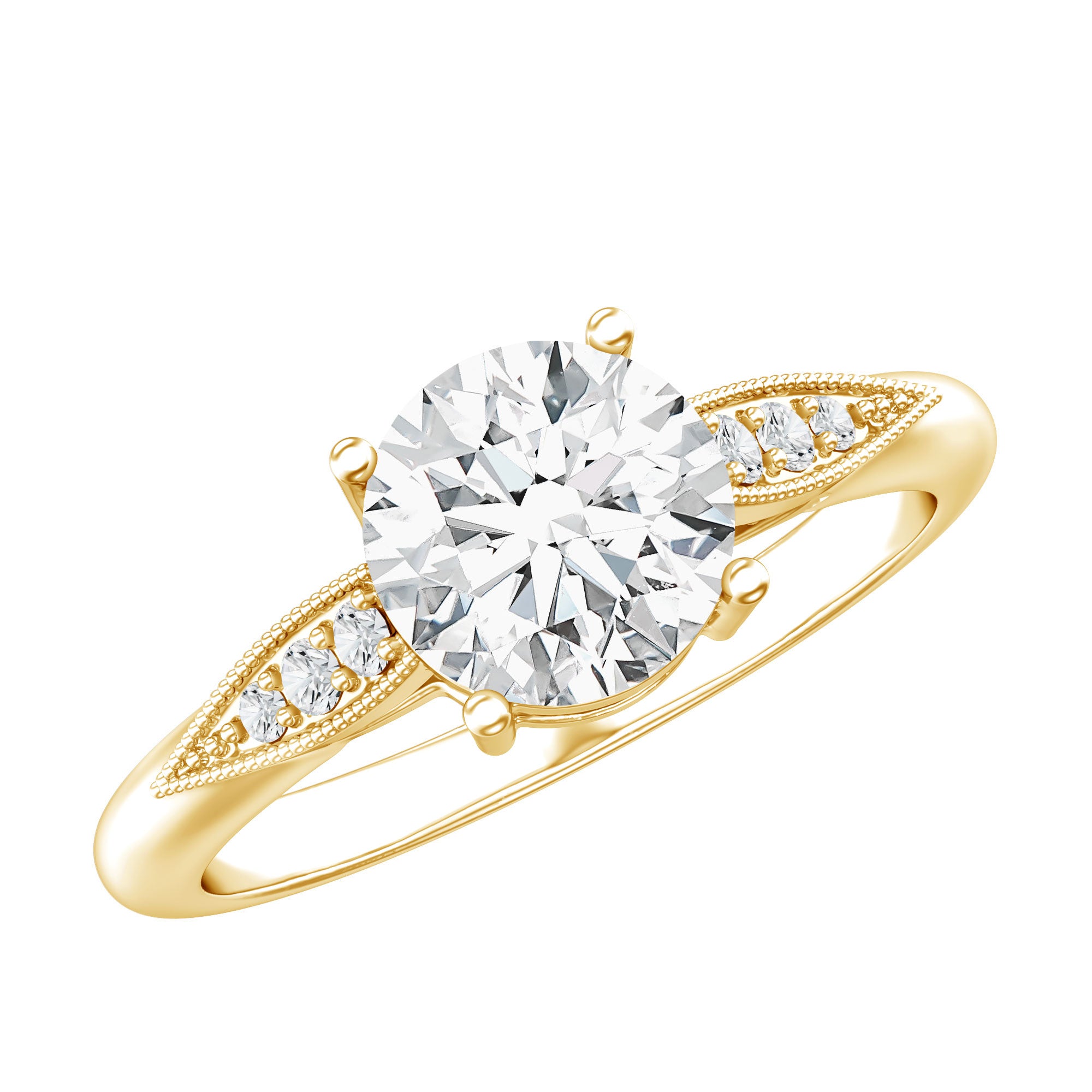 Rosec Jewels-Certified Lab Grown Diamond 8MM Classic Engagement Ring