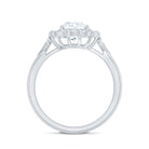 Certified 8 MM Lab Grown Diamond Flower Halo Engagement Ring Lab - ( EF-VS ) - Rosec Jewels