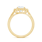 Certified 8 MM Lab Grown Diamond Flower Halo Engagement Ring Lab - ( EF-VS ) - Rosec Jewels