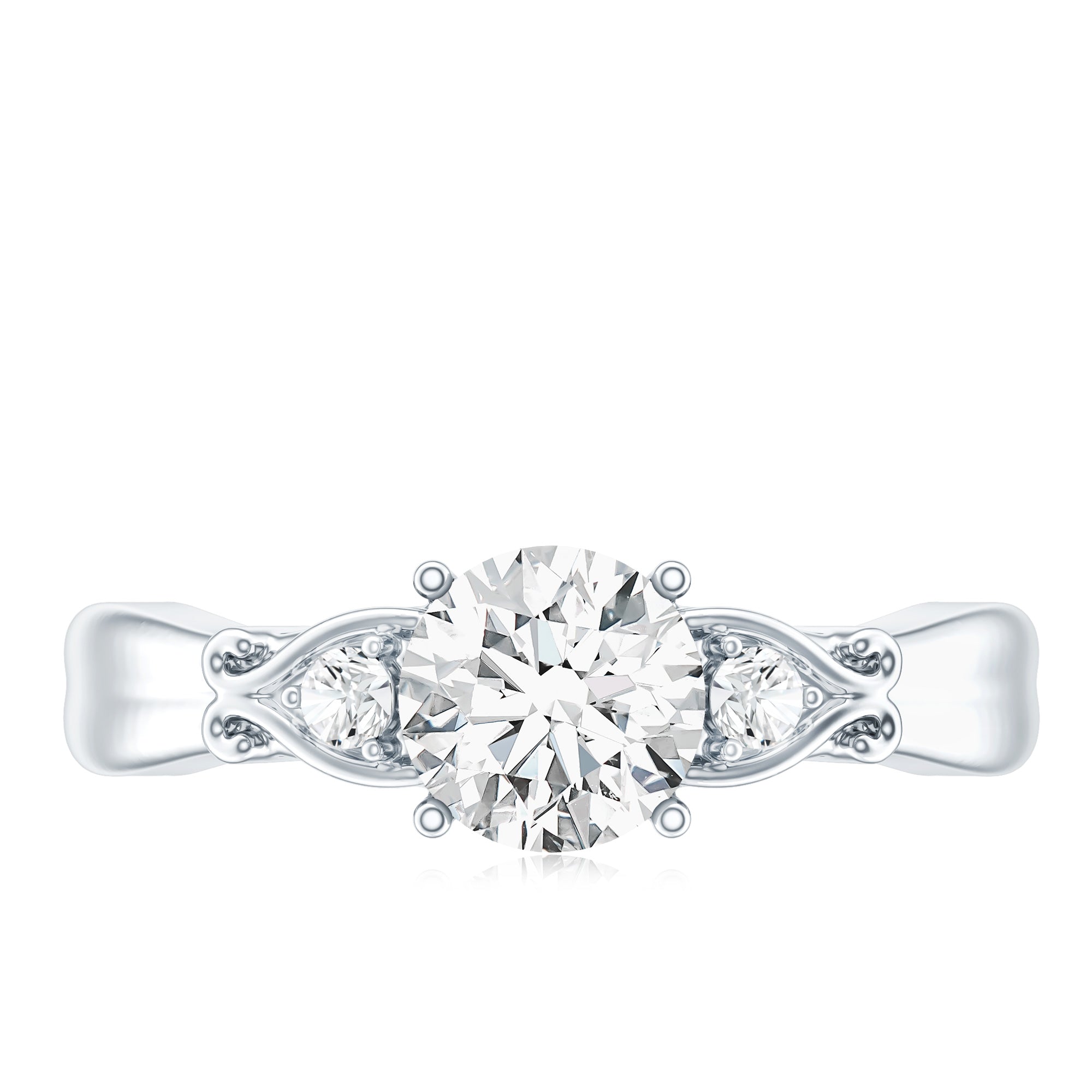 Certified 6 MM Lab Grown Diamond 4 Prong Engagement Ring Lab - ( EF-VS ) - Rosec Jewels