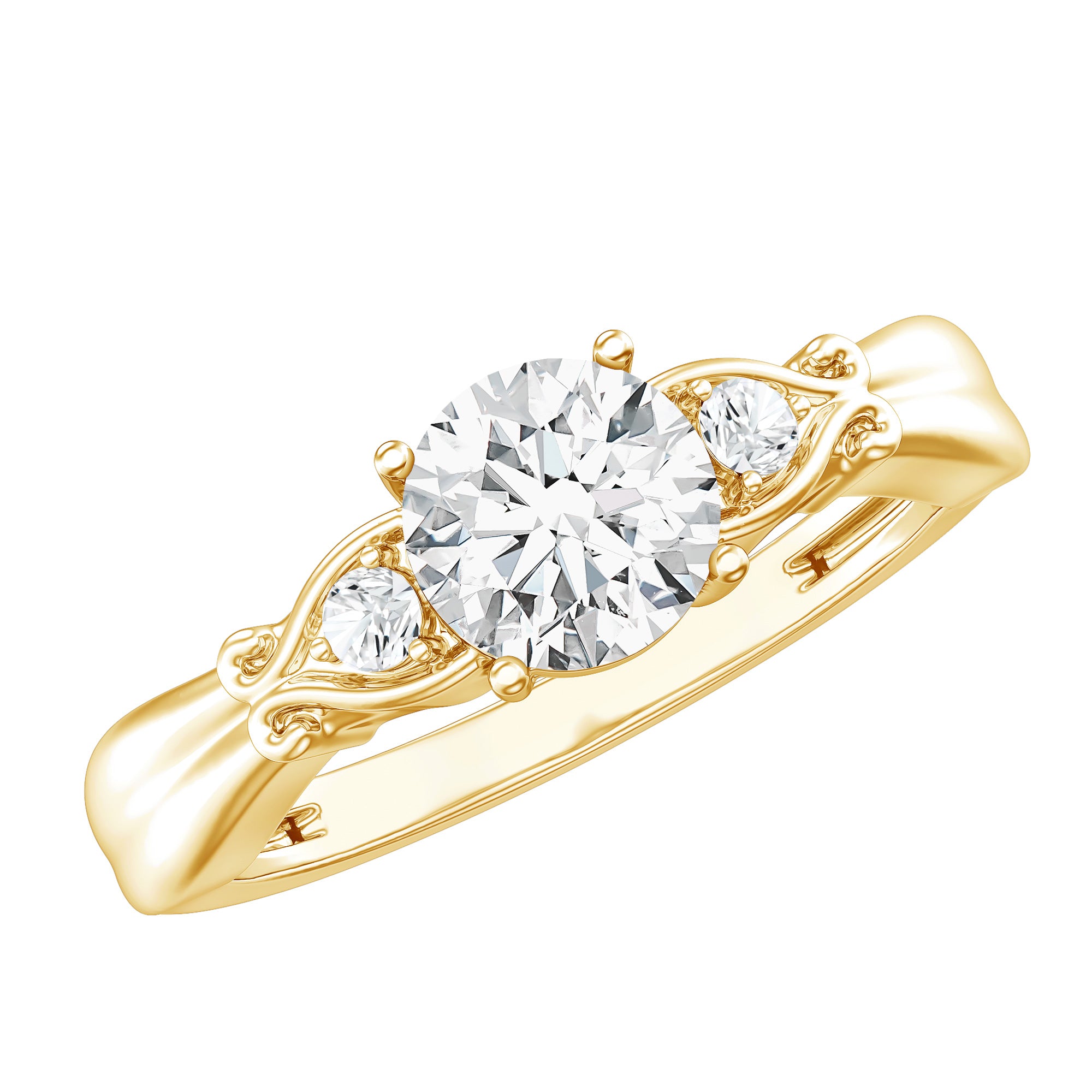 Certified 6 MM Lab Grown Diamond 4 Prong Engagement Ring Lab - ( EF-VS ) - Rosec Jewels