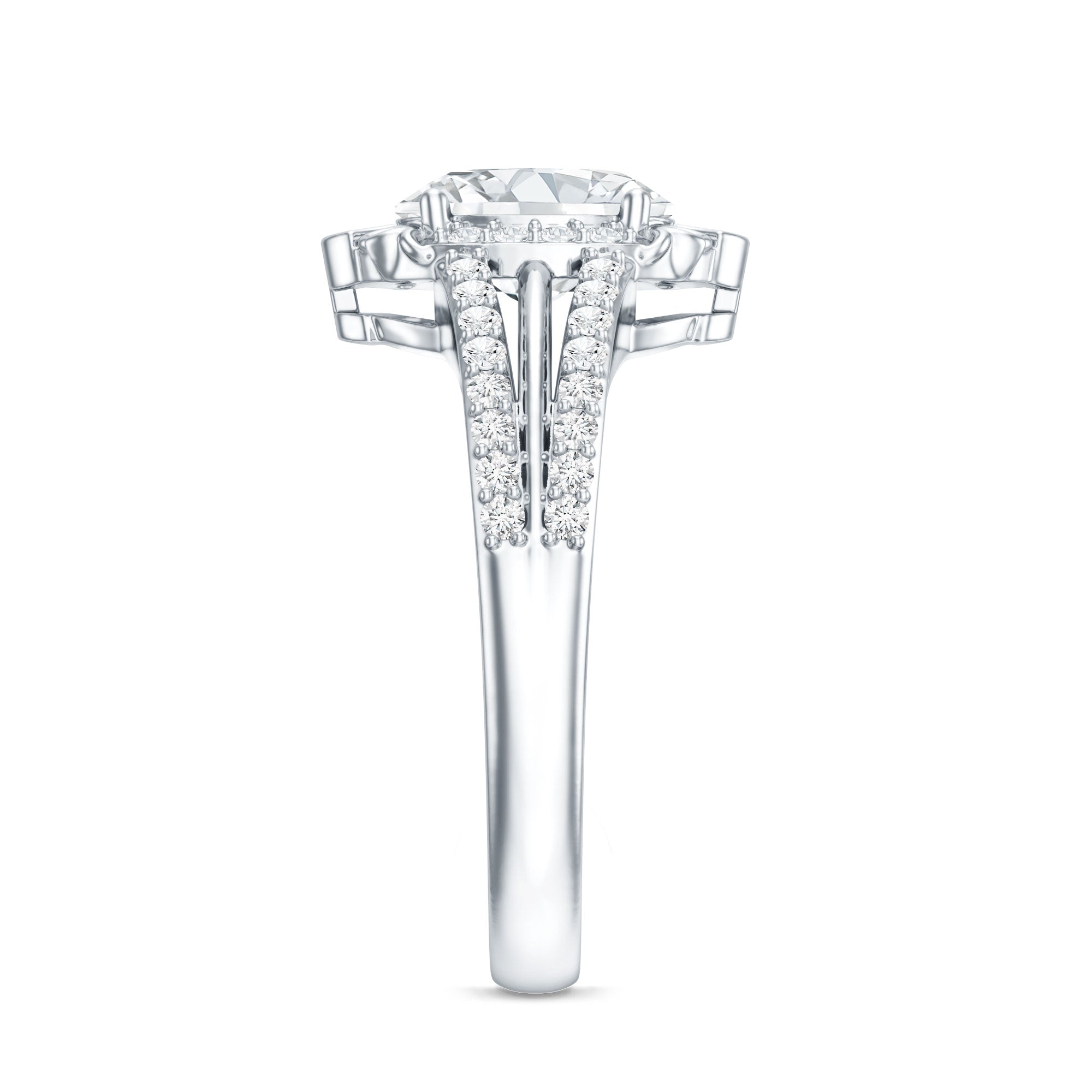 6X8 MM Oval Lab Grown Diamond Vintage Engagement Ring For Women Lab - ( EF-VS ) - Rosec Jewels
