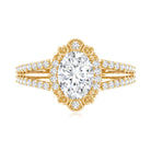 6X8 MM Oval Lab Grown Diamond Vintage Engagement Ring For Women Lab - ( EF-VS ) - Rosec Jewels
