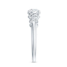 6 MM Lab Grown Diamond Designer Engagement Ring With Side Stones Lab - ( EF-VS ) - Rosec Jewels