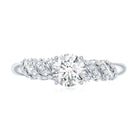 6 MM Lab Grown Diamond Designer Engagement Ring With Side Stones Lab - ( EF-VS ) - Rosec Jewels