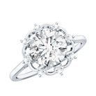 8 MM Lab Grown Diamond Statement Engagement Ring Lab - ( EF-VS ) - Rosec Jewels