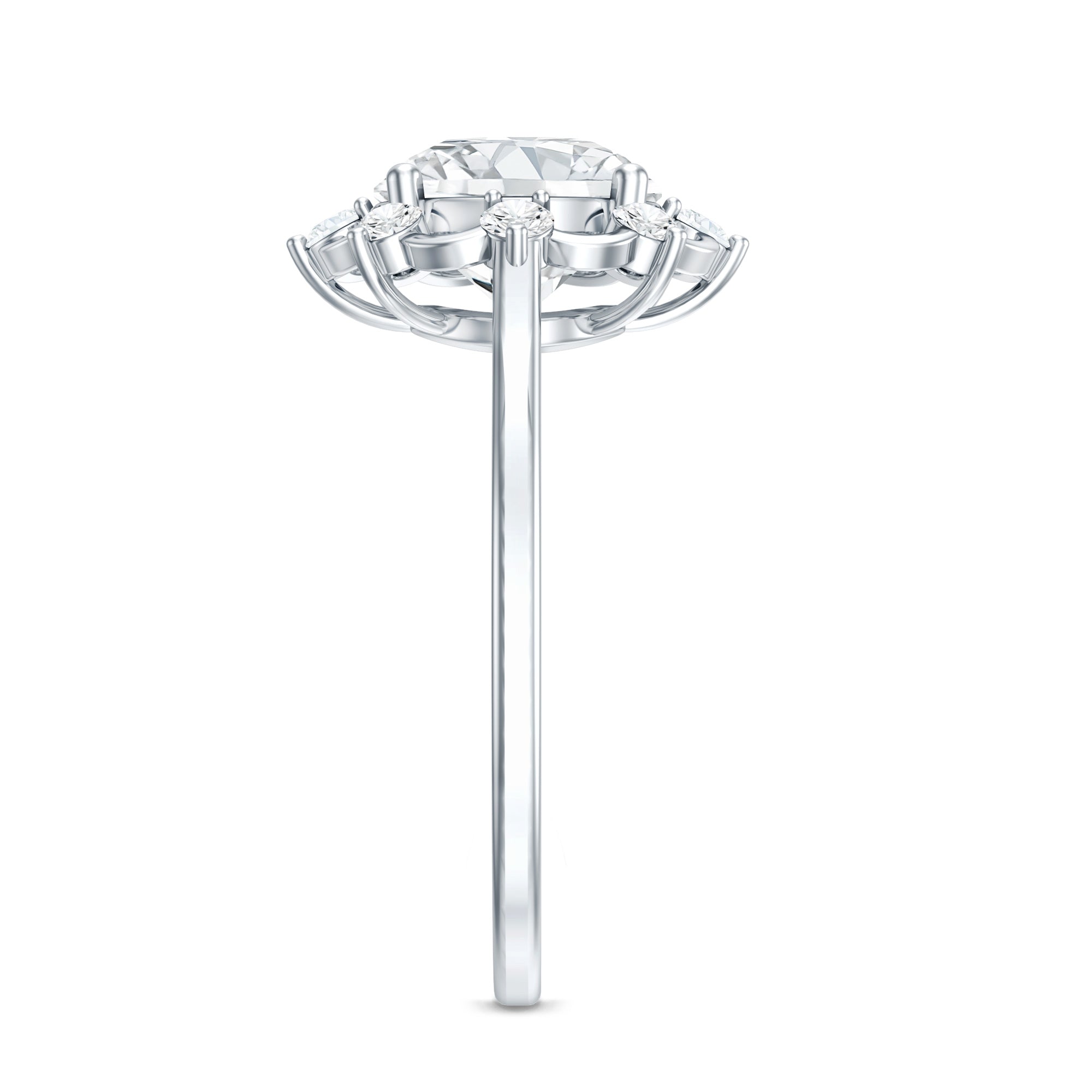 8 MM Lab Grown Diamond Statement Engagement Ring Lab - ( EF-VS ) - Rosec Jewels