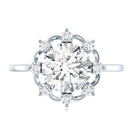 8 MM Lab Grown Diamond Statement Engagement Ring Lab - ( EF-VS ) - Rosec Jewels
