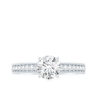 Certified 6 MM Lab Grown Diamond Engagement Ring with Side Stones Lab - ( EF-VS ) - Rosec Jewels