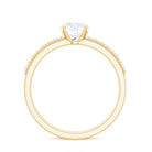 Certified 6 MM Lab Grown Diamond Engagement Ring with Side Stones Lab - ( EF-VS ) - Rosec Jewels