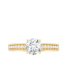 Certified 6 MM Lab Grown Diamond Engagement Ring with Side Stones Lab - ( EF-VS ) - Rosec Jewels