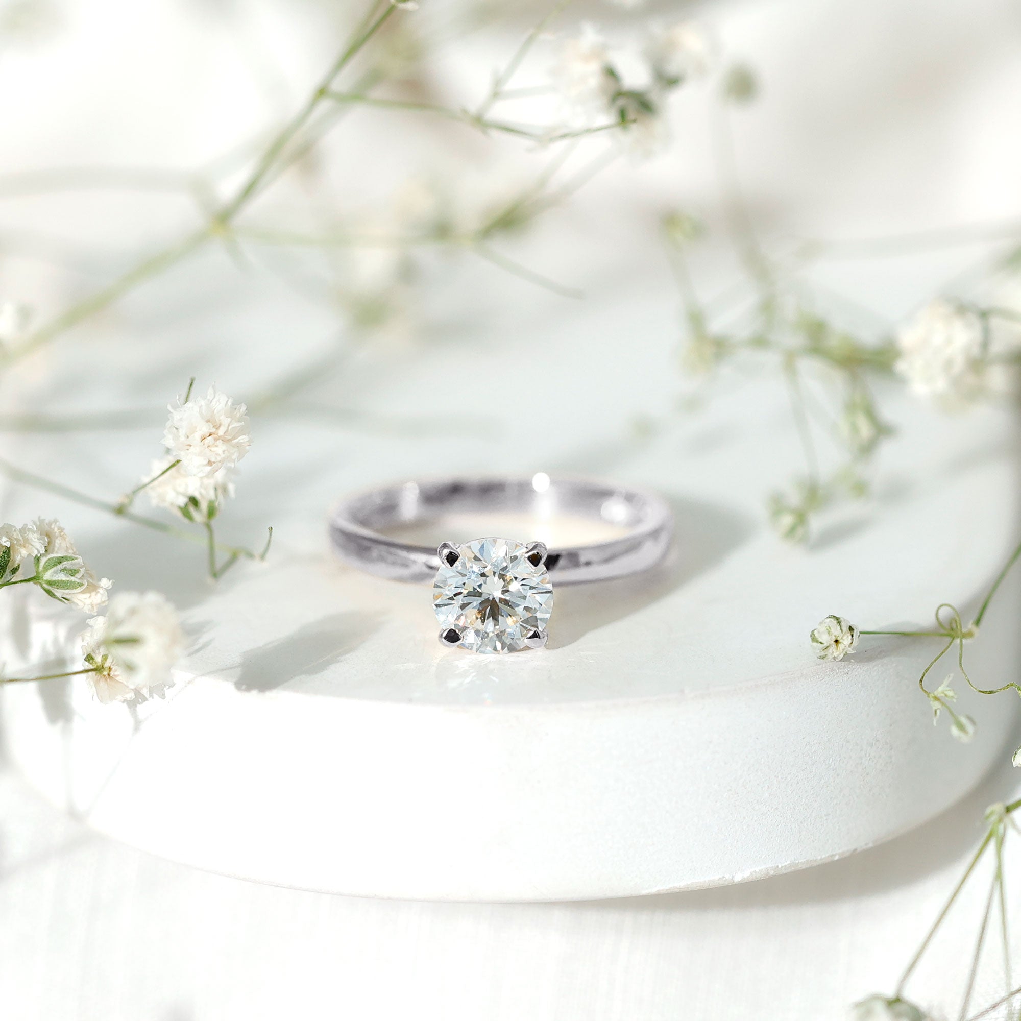 Lab Grown Diamond 1 Carat Engagement Ring For Women Lab - ( EF-VS ) - Rosec Jewels