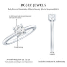 Rosec Jewels-Certified Lab Grown Diamond 6 MM Round Cut Engagement Ring