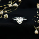Certified Lab Grown Diamond Heart Engagement Ring 8 MM with Double Prong Lab - ( EF-VS ) - Rosec Jewels