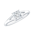 Certified Lab Grown Diamond 5 MM Solitaire Promise Ring Lab - ( EF-VS ) - Rosec Jewels