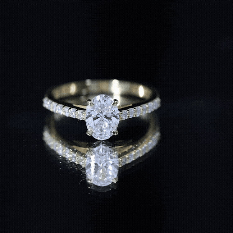 Certified Lab Grown Diamond 2 Carat Engagement Ring With Side Stones Lab - ( EF-VS ) - Rosec Jewels