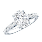 Certified Lab Grown Diamond 2 Carat Engagement Ring With Side Stones Lab - ( EF-VS ) - Rosec Jewels