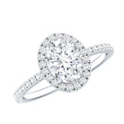 Certified Lab Grown Diamond 6X8 MM Oval Engagement Ring With Side Stones Lab - ( EF-VS ) - Rosec Jewels