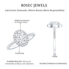 Certified Lab Grown Diamond 6X8 MM Oval Engagement Ring With Side Stones Lab - ( EF-VS ) - Rosec Jewels