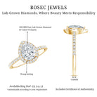 Certified Lab Grown Diamond Pear Halo Engagement Ring Lab - ( EF-VS ) - Rosec Jewels