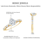 Certified Lab Grown Diamond 6X8 MM Pear Shaped Engagement Ring Lab - ( EF-VS ) - Rosec Jewels